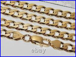 9CT YELLOW GOLD ON SILVER 20 INCH SOLID CURB CHAIN 41.9 grams MEN'S OR LADIES