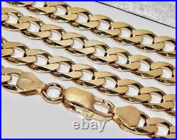 9CT YELLOW GOLD ON SILVER 20 INCH SOLID CURB CHAIN 41.9 grams MEN'S OR LADIES