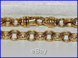 9CT YELLOW GOLD ON SILVER 22 INCH MEN'S SOLID BELCHER CHAIN 69.6 grams