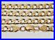 9CT YELLOW GOLD ON SILVER 22 INCH SOLID CURB CHAIN 37.1 grams MEN'S OR LADIES
