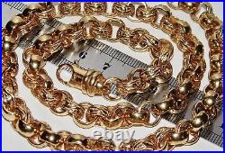 9CT YELLOW GOLD ON SILVER 24 INCH MEN'S SOLID BELCHER CHAIN 75.8 grams
