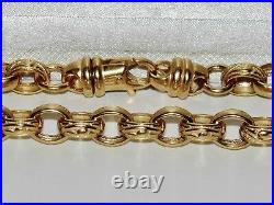 9CT YELLOW GOLD ON SILVER 30 INCH MEN'S SOLID BELCHER CHAIN 93.8 grams