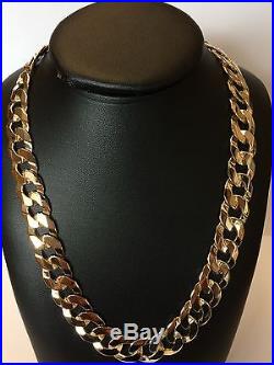 9Carat (9ct) Gold Heavy Curb Chain Solid Yellow Gold 22 Long 79.90g