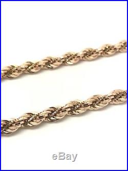 9Carat (9ct) Gold Heavy Rope Chain Unusual Yellow & Rose Gold 26 60.02g
