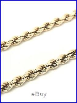 9Carat (9ct) Gold Solid Rope Chain Yellow Gold 24 Long 11.18g