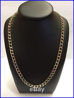 9Carat (9ct) Gold Square Curb Link Chain Solid Yellow Gold 20 Long 33.84g