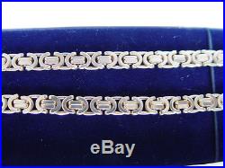9Ct Gold Byzantine Link Chain, Fancy Links, Hallmarked Birmingham