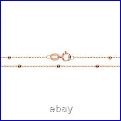 9Ct Gold Chain Flat Trace Bead Ball CHAIN NECKLACE