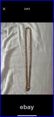 9ct 22inch Squared Curb Chain 7mm Wide