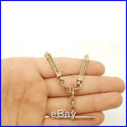 9ct (375, 9K) Rose Gold Ladies Fob Chain T Bar Necklace