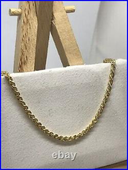 9ct 375 Hallmarked Solid Yellow Gold 2mm Rope Chain Necklace Brand New ALL SIZE