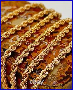 9ct 375 Hallmarked Solid Yellow Gold 3mm Rope Chain Necklace Brand New 18 Inches