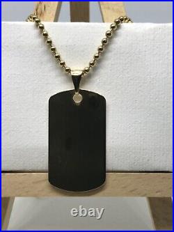 9ct 375 Hallmarked Solid Yellow Gold Dog Tag Pendant + Free Engraving