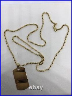 9ct 375 Hallmarked Solid Yellow Gold Dog Tag Pendant + Free Engraving