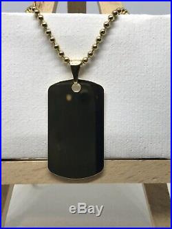 9ct 375 Hallmarked Solid Yellow Gold Personalised Dog Tag Pendant Chain Necklace