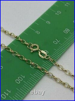9ct 375 Hallmarked Yellow Gold 2mm Oval Belcher Link Chain Necklace Brand new
