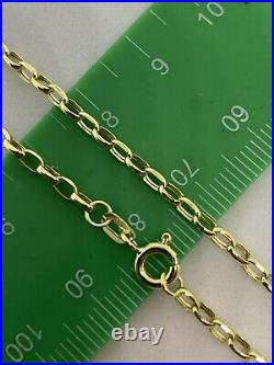 9ct 375 Hallmarked Yellow Gold 2mm Oval Belcher Link Chain Necklace Brand new