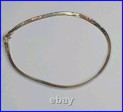 9ct 375 Three-Tone Gold Herringbone Chain Bracelet (G/A 18190)