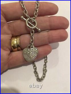 9ct 375 White Gold Chunky Heart Chain Necklace Ernest Jones Hallmarke