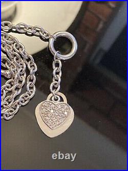9ct 375 White Gold Chunky Heart Chain Necklace Ernest Jones Hallmarke