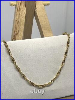 9ct 375 Yellow Gold 2mm Singapore Link Chain Necklace ALL SIZE Brand NEW