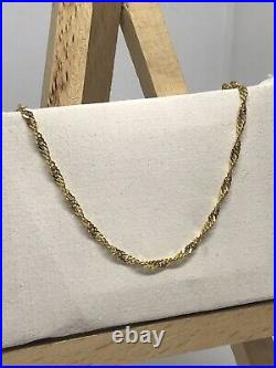 9ct 375 Yellow Gold 2mm Singapore Link Chain Necklace ALL SIZE Brand NEW