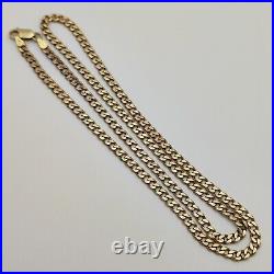 9ct 375 Yellow Gold Curb Link Chain Necklace Length 20