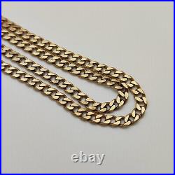 9ct 375 Yellow Gold Curb Link Chain Necklace Length 20