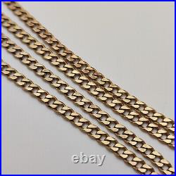 9ct 375 Yellow Gold Curb Link Chain Necklace Length 20