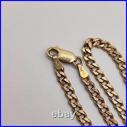 9ct 375 Yellow Gold Curb Link Chain Necklace Length 20