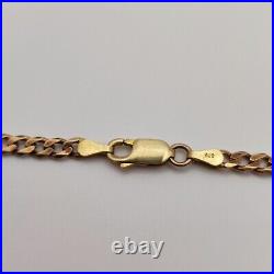 9ct 375 Yellow Gold Curb Link Chain Necklace Length 20