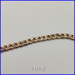 9ct 375 Yellow Gold Curb Link Chain Necklace Length 20