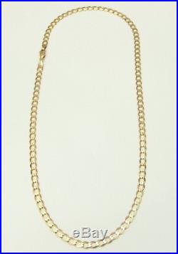 9ct 9Carat Yellow Gold Curb Linked Chain Necklace 18.5 Inch UK HALLMARKED