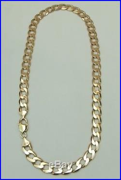 9ct 9Carat Yellow Gold Heavy Curb Linked Chain Necklace 21 Inch UK HALLMARKED