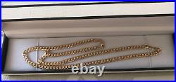 9ct 9kt Yellow Gold Curb Chain Necklace, 21 Inches. 4.5 mm HALLMARKED 14.3 g