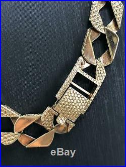 9ct Diamond Cut BOMBE Chain 375 GENUINE GOLD HEAVY Necklace 22 13mm NEW