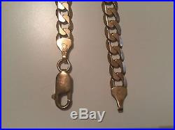 9ct GOLD 20 FLAT CURB with bevelled edge NECKLACE CHAIN, heavy 22.4 grams