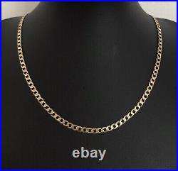 9ct GOLD CURB CHAIN 375 GENTS LADIES 18 SOLID LINK NECKLACE EXCELLENT CONDITION