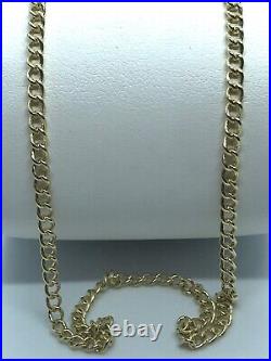 9ct GOLD CURB CHAIN 375 NECKLACE 22 SOLID LINKS EXCELLENT CLEAN CONDITION