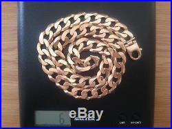 9ct GOLD CURB CHAIN NECKLACE. 25 171g 5.5oz LONG HEAVY CURB CHAIN