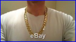 9ct GOLD CURB CHAIN NECKLACE. 25 171g 5.5oz LONG HEAVY CURB CHAIN