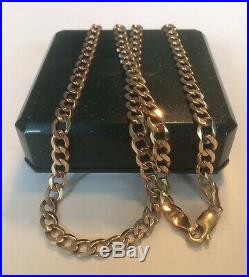 9ct GOLD CURB CHAIN NECKLACE 375 SOLID LINK 13.8g BRAND NEW WITH BOX 18 LENGTH