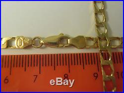 9ct GOLD CURB NECK CHAIN NECKLACE. 24 LONG SQUARE CURB LINK CHAIN