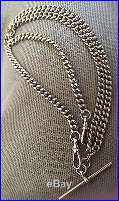 9ct GOLD DOUBLE ALBERT POCKET WATCH Necklace Chain 30 GRAMS 20 Inches Long