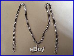 9ct GOLD DOUBLE ALBERT POCKET WATCH Necklace Chain 30 GRAMS 20 Inches Long