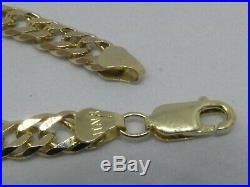 9ct GOLD DOUBLE CURB LINK BRACELET FULL ENGLISH HALLMARKS 7.0 grams 7 1/4 LONG