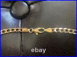 9ct GOLD FLAT CURB CHAIN? 14.68g APROX 19 LONG -HALLMARKED