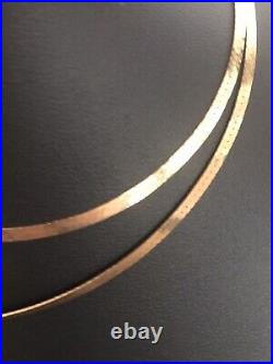 9ct GOLD FLAT LINK NECKLACE 375 LADIES EVENING WEAR 20 NECK CHAIN