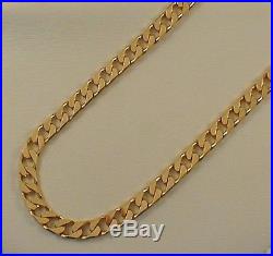 9ct. GOLD HALL MARKED SOLID CURB LINKS CHAIN 33.8 grams
