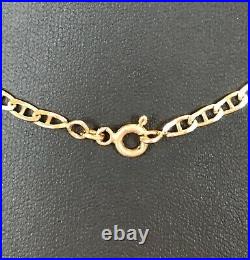 9ct GOLD NECKLACE 375 ANCHOR LINK CHAIN GENTS LADIES 18 SOLID LINKS EXCELLENT